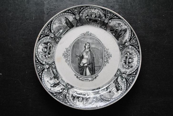 Ste Clotilde Sint BF Keramis BFK bedrukt decorbord, Antiek en Kunst, Antiek | Keramiek en Aardewerk, Ophalen of Verzenden