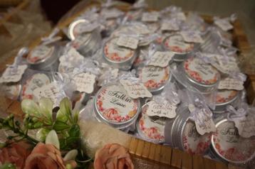 Trouw bedankjes - geurkaarsjes - herfstthema - 15 stuks beschikbaar voor biedingen