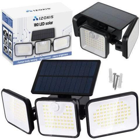 Solar tuinlamp 180 leds 3 beweegbare vleugels met sensoren, Tuin en Terras, Buitenverlichting, Nieuw, Staal, Batterij, Bewegingssensor