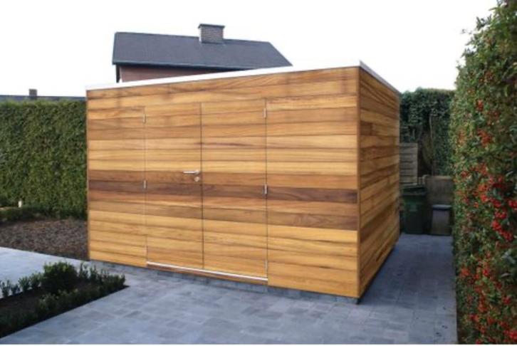 Nieuwe Tuinberging in iroko, Tuin en Terras, Bergingen en Tuinkasten, Nieuw, Overige typen, Hout, Ophalen