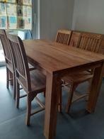 TEAK EETKAMER MET 4 STOELEN, Huis en Inrichting, Ophalen