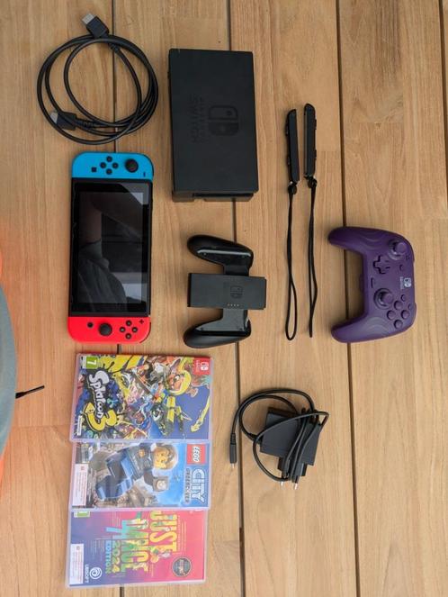 Nintendo switch bundel, Games en Spelcomputers, Spelcomputers | Nintendo Switch, Gebruikt, Switch Original, Met 3 controllers of meer