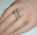 Damesring vintage goud met grote parels, Handtassen en Accessoires, Ringen, 18 tot 19, Verzenden, Goud, Met parel