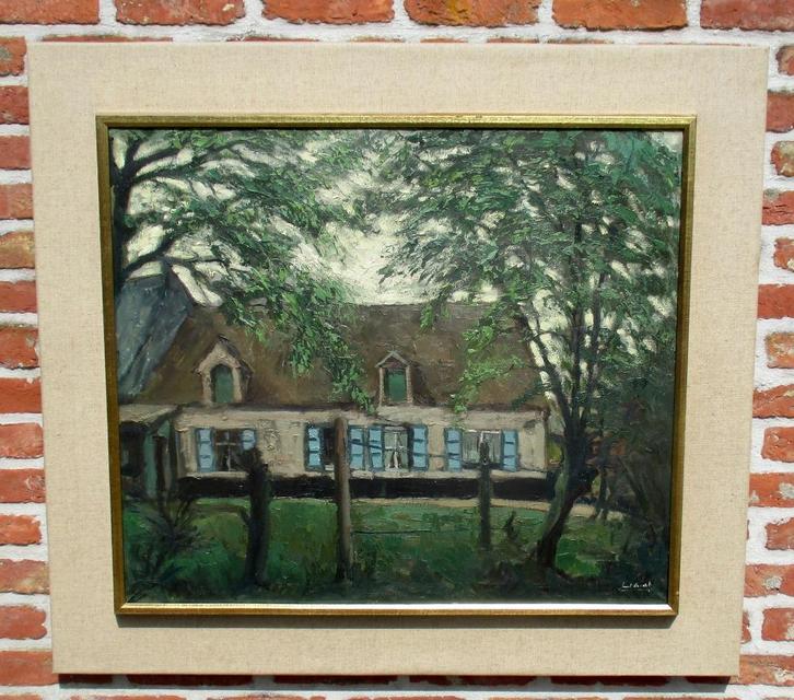 Juul  De Cort  ( 1918 - 1999 ) Hoevezicht ( groot werk ), Antiek en Kunst, Kunst | Schilderijen | Klassiek, Ophalen