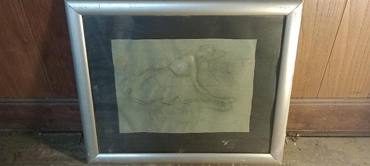 Dessin atelier D.V, non signé, 48x38, n379, Antiquités & Art, Art | Dessins & Photographie, Enlèvement ou Envoi