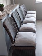 6 prachtige Vincent Shepeard stoelen met kussens, Ophalen, Bruin, Riet of Rotan, Zo goed als nieuw