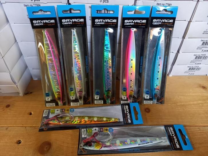 Set van 7x Savage Gear Jigs (Sardine Slider/Slim Jig Minnow), Watersport en Boten, Hengelsport | Roofvissen, Nieuw, Overige typen