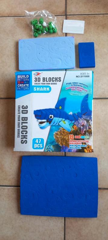 Puzzle 3D Shark 47 pièces à partir d'un requin de 3 ans, Enlèvement ou Envoi, Neuf, Puzzles
