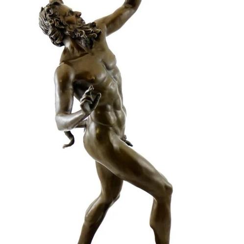 Bronzen dansende Faun beeld Pompeii, Antiquités & Art, Art | Sculptures & Bois, Enlèvement ou Envoi