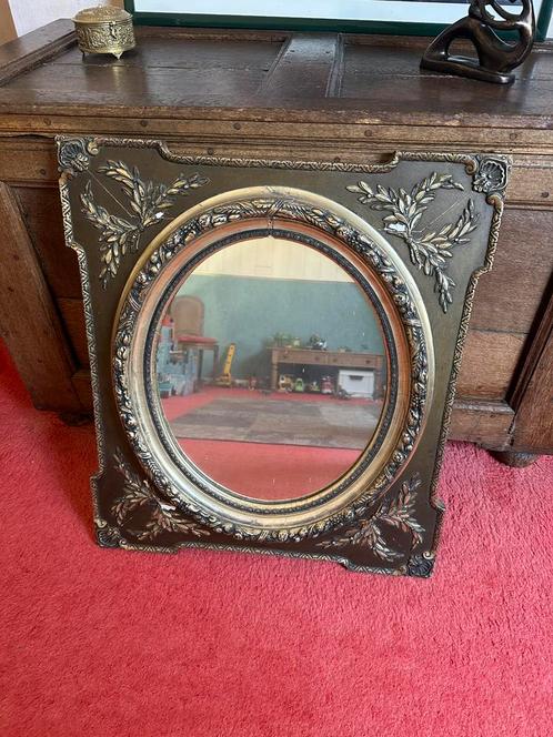 Miroir ancien à cadre sculpté – Style baroque / Napoléon III, Antiek en Kunst, Antiek | Spiegels, Ophalen of Verzenden