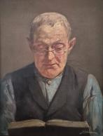 Antiek schilderij portret olieverf op doek gesigneerd, Antiek en Kunst, Ophalen