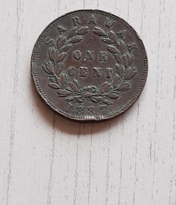 One Cent 1887 Koninkrijk Sarawak, Postzegels en Munten, Munten | Azië, Losse munt, Verzenden