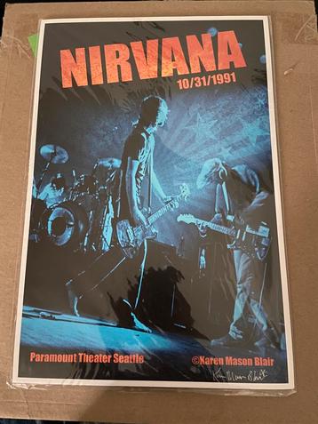 Nirvana, Rectangulaire vertical, A1 jusqu'à A3, Comme neuf, Musique