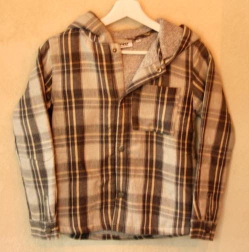 Grijs geruite winterjas + kap No Compromise maat 146/11j, Kinderen en Baby's, Kinderkleding | Maat 146, Gebruikt, Jongen, Jas