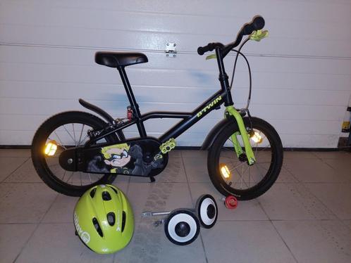 Vélo 16 POUCES (apd 4 ans), casque, petites roue, Fietsen en Brommers, Fietsen | Kinderfietsjes, Zo goed als nieuw, 16 tot 20 inch