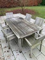 Teaken tuintafel, Jardin & Terrasse, Tables de jardin, Enlèvement, Utilisé, Rectangulaire, Bois de teck