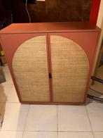 Tarifa - Dressoir van terracotta riet en rotan met 2 deuren, Huis en Inrichting, Ophalen, Nieuw
