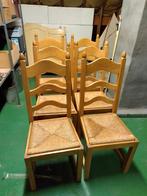 6 massief eiken stoelen met rieten zitting, Ophalen