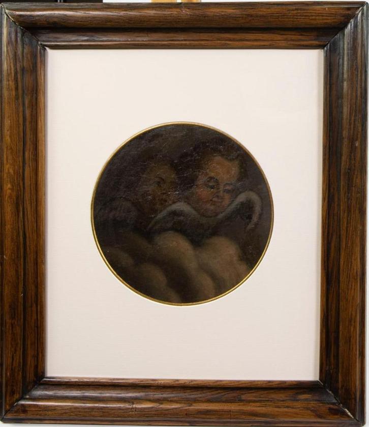 Antiek schilderij op doek –17e eeuw–Ingelijst en achter glas, Antiek en Kunst, Kunst | Schilderijen | Klassiek, Ophalen of Verzenden