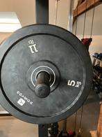 Set van 2x DOMYOS bumperschijf 5kg - 50mm, Sport en Fitness, Halterschijven, Ophalen of Verzenden, Zo goed als nieuw