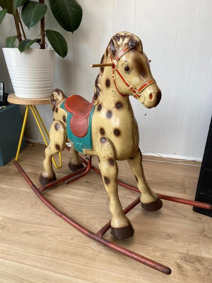 Vintage hobbelpaard Mobo Bronco (1950), Antiek en Kunst, Antiek | Speelgoed, Ophalen