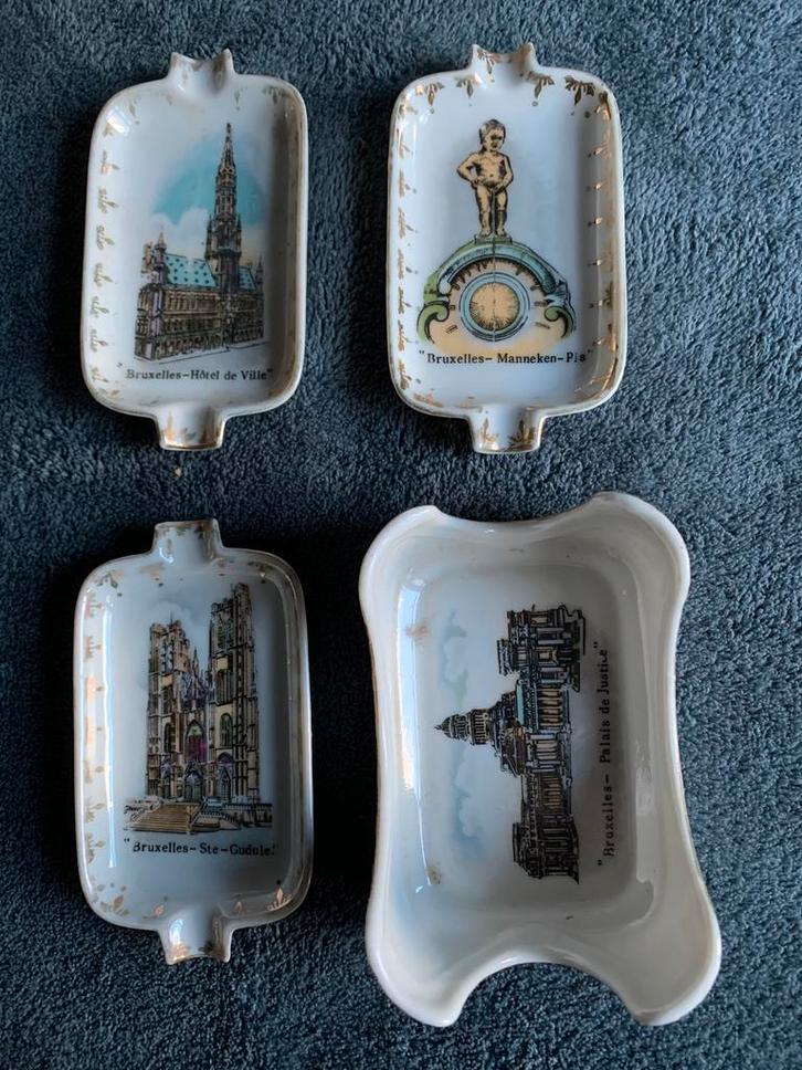 NOVEX, Porseleinen asbakschoteltjes, onderwerpen van Brussel, Verzamelen, Beelden en Beeldjes, Ophalen