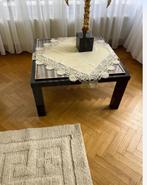 Bijzettafel/salontafel vierkant met glas, Huis en Inrichting, Tafels | Salontafels, Ophalen, Zo goed als nieuw, Vierkant, Glas