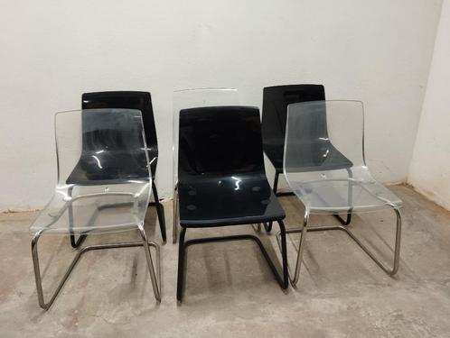 Tobias stoelen Ikea - 7 transparante + 3 zwarte beschikbaar, Huis en Inrichting, Stoelen, Gebruikt, Vijf, Zes of meer stoelen