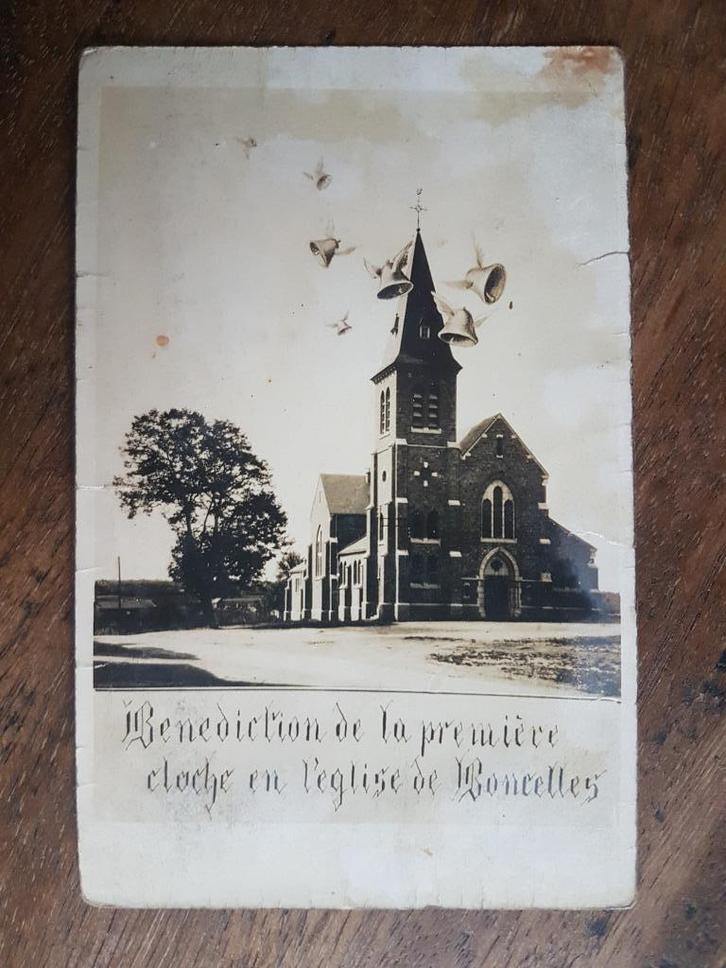Postkaart Eglise de Boncelles Bénédiction cloche, Verzamelen, Postkaarten | België, Ongelopen, Luik, 1920 tot 1940, Ophalen of Verzenden