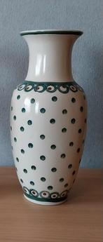 Ecru keramische vaas met marineblauwe afwerking, Enlèvement