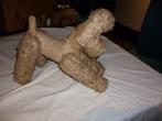 Vintage pluche hond speelgoed oude knuffel stro, Verzamelen, Ophalen of Verzenden