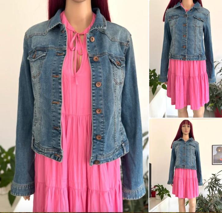 Beautiful denim jacket (size S/M), Kleding | Dames, Jassen | Zomer, Zo goed als nieuw, Maat 38/40 (M), Blauw, Ophalen of Verzenden