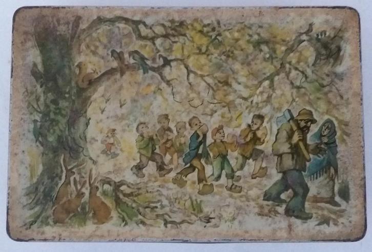 Boîte métal Parein - Petit Poucet - 1948, Collections, Boîte en métal, Utilisé, Biscuits, Autres marques, Enlèvement ou Envoi