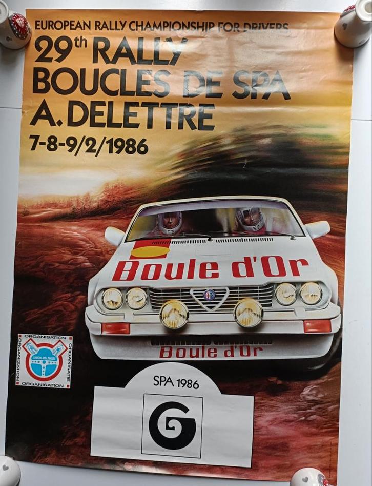 Originele poster 29e Rally Boucles de Spa 1986, Auto diversen, Overige Auto diversen, Ophalen