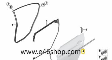 Raamlijst BMW F06 GRAND COUPE RECHTS ACHTER OE 51357275318 beschikbaar voor biedingen