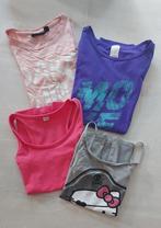 4 shirts: 2 korte mouwen, 2 mouwloze shirts van 9 jaar/134 c, Ophalen, Gebruikt, Meisje, Overige typen
