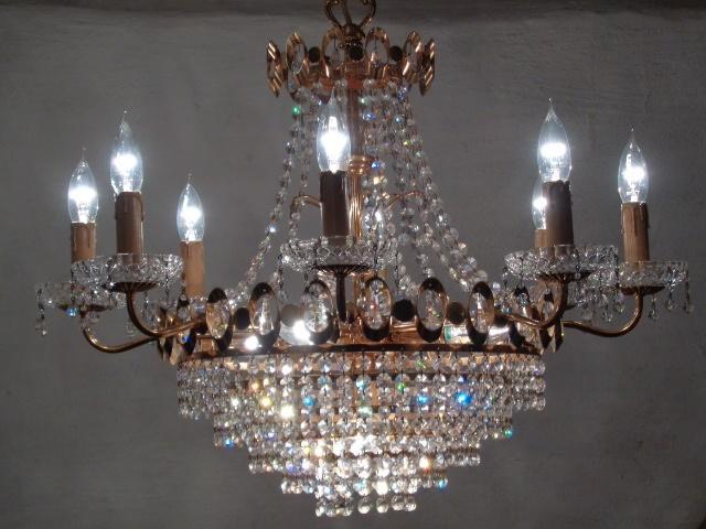 Mooie Kristallen Kroonluchter, Huis en Inrichting, Lampen | Kroonluchters, Zo goed als nieuw, Ophalen