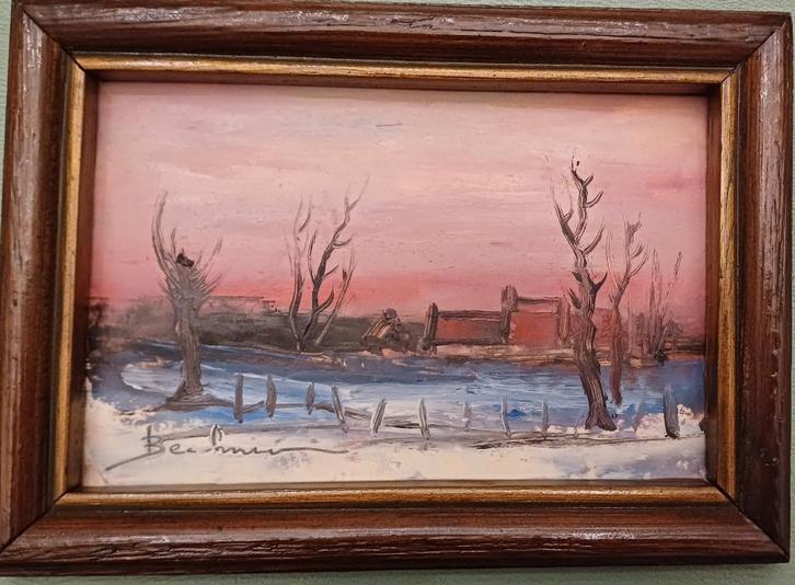 Marcel Beeckman, Olie op karton, 16x22cm, Antiek en Kunst, Kunst | Schilderijen | Klassiek, Ophalen of Verzenden