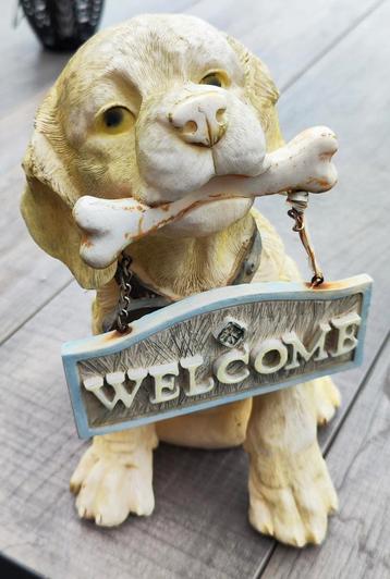 Hond " Welcome " voor decoratie 