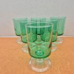 Franse Luminarc Cavalier groen, jaren 70, 6, Antiek en Kunst, Ophalen of Verzenden