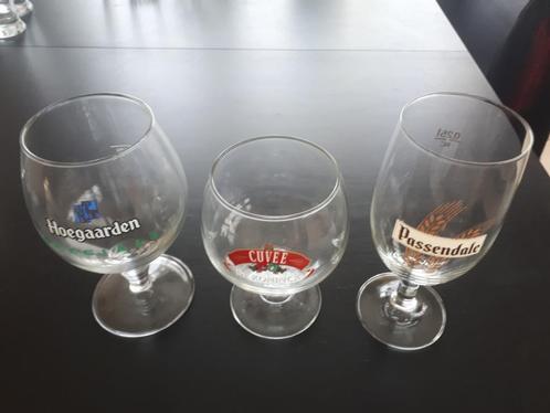 16 verschillende bierglazen, Verzamelen, Glas en Drinkglazen, Gebruikt, Bierglas, Ophalen