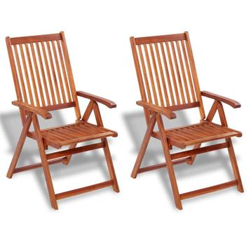 Chaises de jardin pliantes 2 pcs bois d'acacia massif marron