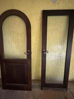 2 deels glazen deuren - authentiek/ eik, Ophalen, Gebruikt, Binnendeur, 200 tot 215 cm