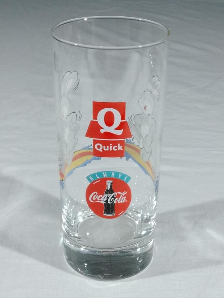 Glas - Coca Cola - Quick, Verzamelen, Glas en Drinkglazen, Gebruikt, Frisdrankglas, Ophalen of Verzenden