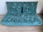 Groen fluwelen slaapbank met palmmotief, Maison & Meubles, Fauteuils, Synthétique, 75 à 100 cm, Enlèvement, Utilisé