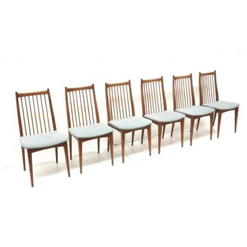 6x vintage eetkamerstoel jaren '60 '70 midcentury chairs beschikbaar voor biedingen