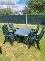 Mooie tuintafelset met 8 stoelen en kussens ! Mag direct weg, Tuin en Terras, Ophalen, Kunststof, Gebruikt, 8 zitplaatsen