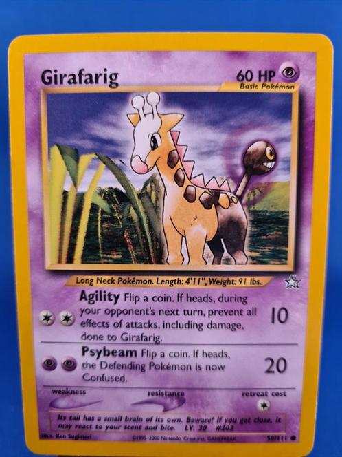 Girafarig 58/111 - Neo Genesis, Hobby en Vrije tijd, Verzamelkaartspellen | Pokémon, Zo goed als nieuw, Verzenden