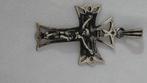 Grote antiek zilver kruis hanger ketting, Ophalen of Verzenden, Zo goed als nieuw, Zilver, Zilver