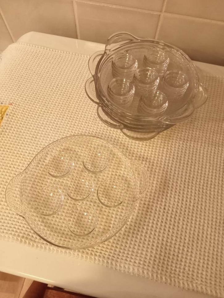 set van 6 pyrex slakbordjes, Huis en Inrichting, Keuken | Servies, Zo goed als nieuw, Ophalen of Verzenden